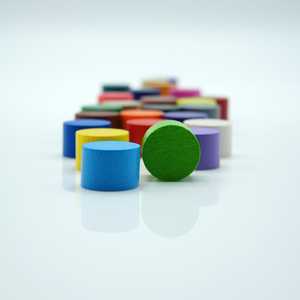 Game Pieces: Cylinders Low - White (Wood) (10)
