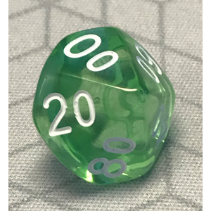 Transparent: Green/White (D10, 00-90)