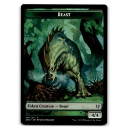 Magic löskort: Zendikar Rising Commander Decks: Elemental Token (G 2/2) // Elemental Token (RG 5/5)