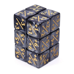Vaettir Workshop: Positive Counter Dice 16mm Pearl Black (12)