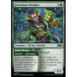 Magic löskort: Wilds of Eldraine: Ferocious Werefox // Guard Change
