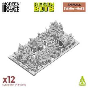Green Stuff World: Swarm of Rats - 3D Printed