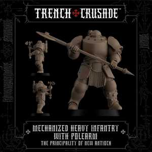 Trench Crusade: The Principality of New Antioch - Heavy Mechanised Infantry with Polearm (3D-resin) (1)