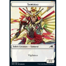 Magic löskort: Kamigawa: Neon Dynasty: Samurai Token (White 2/2)