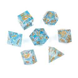 Razor Series Dice: Blue with Gold numbers 7-die Set
