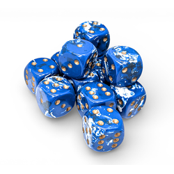 Chessex: D6 Dice 16mm Brush Wavebreak/gold (12)