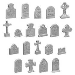 20x Tombstones Plastic Set