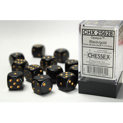 Opaque: Black/gold (12-die set)