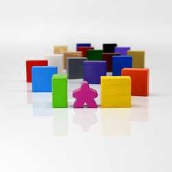 Game Pieces: Squares Angular - Pink (Wood) (10)