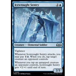 Magic löskort: Wilds of Eldraine: Icewrought Sentry (Foil)