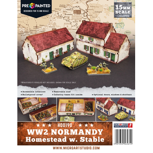 Pre-Painted WW2 Normandy Homestead with Stable (15mm)