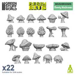 Green Stuff World: Chunky Mushrooms Set - 3D Printed