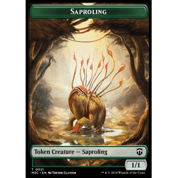 Magic löskort: Commander: Modern Horizons 3: Saproling Token // Garruk, Apex Predator Emblem