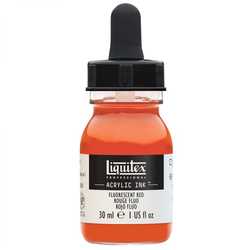 Acrylic Ink: Fluorescent Red (30ml)