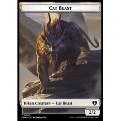 Magic löskort: Commander Masters: Cat Beast Token (W 2/2) // Cleric Token (W 2/1)