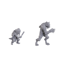 Critical Role Unpainted Miniatures: Chetney Pock O'pea & Werewolf