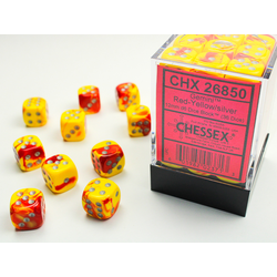 Gemini: Red-Yellowl w/silver (36-dice set)