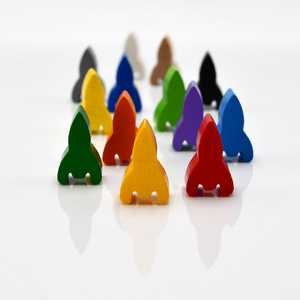 Game Pieces: Rocket - Red (Wood) (10)