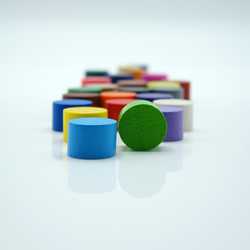Game Pieces: Cylinders Low - Yellow (Wood) (10)