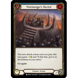 FaB Löskort: Monarch Unlimited: Warmonger's Recital (Blue) (Rainbow Foil)