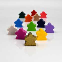Game Pieces: Meeple-Women - Silver Metallic (Wood) (10)