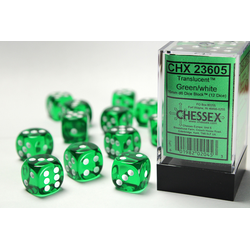 Translucent: Green/white (12-die set)