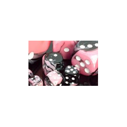 Gemini: Black-Pink/white (36-dice set)